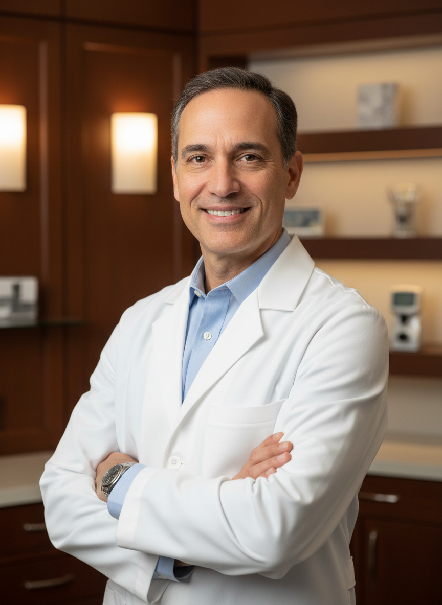 Portrait of Dr. Eleanor Vance, Optometrist, Founder & Lead Vision Specialist